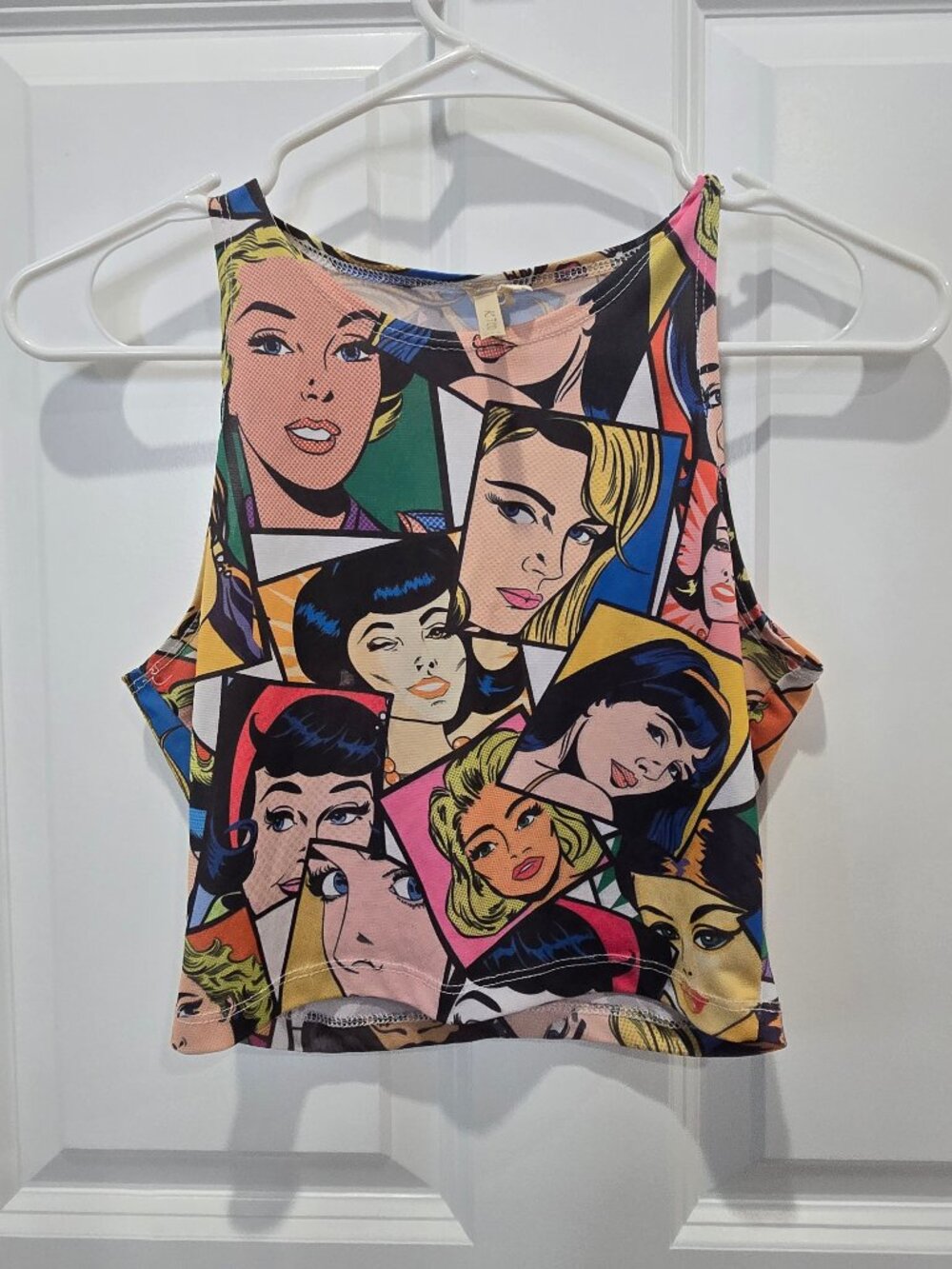 Vintage Y2K 2000s K Too Graphic Pop Art Comics Roy Lichtenstein  Crop Top S